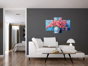 Kép - Váza rózsaszín virágokkal (90x60 cm)