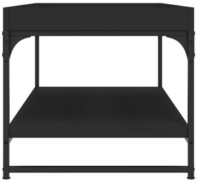 Fekete szerelt fa dohányzóasztal 100 x 49 x 45 cm