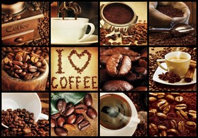 Fotótapéta Kávé Aroma Gabona Fűszerek Fa I Love Coffee 312x219 +ragasztó