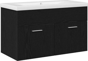vidaXL Fürdőszoba Székény Fekete tölgy 80 x 38,5 x 46 cm Faanyag