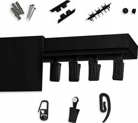 Mennyezeti függönykarnis Fekete 1pályás mennyezeti sín árnyékolóval 9CM 170