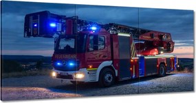 Vászonkép 60x30 Tűzoltóautó a jelzésen
