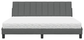 sötétszürke szövet ágy matraccal 180x200 cm