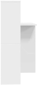 Asztal polcokkal tárolóval Fehér 131.5 x 50 x 106.5 cm Faanyag