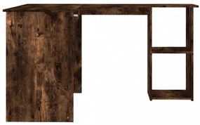 füstös tölgy színű szerelt fa sarokíróasztal 120 x 140 x 75 cm