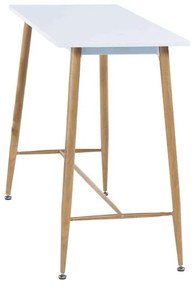 Bárasztal, fehér/bükk, MDF/fém, 110x50 cm, DORTON