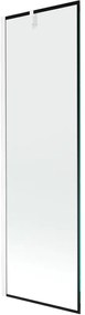 Mexen Next, kádparaván 1 szárny 60 x 150 cm, fix szárny, 6 mm átlátszó üveg fekete mintával, króm profil, 895-060-000-00-70-01