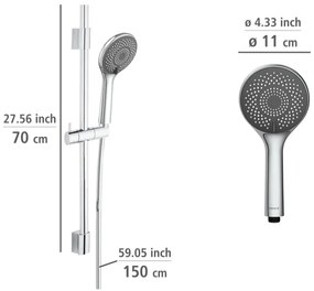 WENKO 25452100 - Zuhanykészlet WATERSAVING SYSTEM 70 cm-es, ezüstszínű