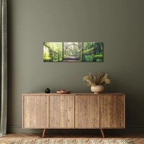 Kép - falépcsők az erdőben (órával) (90x30 cm)