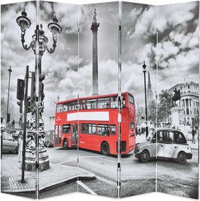 vidaXL fekete-fehér londoni busz mintás paraván 200 x 170 cm