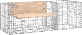 vidaXL tömör fenyőfa kerti pad gabion kosárral