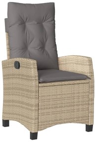 vegyes bézs polyrattan dönthető kerti szék párnákkal