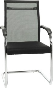 Tárgyalószék, fekete/ezüst, ESIN