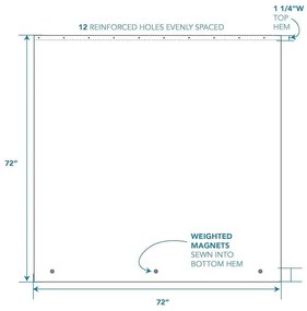 PEVA Liner fehér zuhanyfüggöny, 183 x 183 cm - iDesign