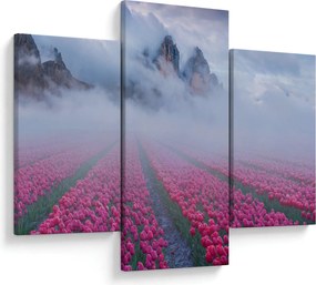 Kép - Tájkép tulipánmezőkkel (90x60 cm)