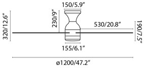 FARO 33756WT - LED Mennyezeti ventilátor FRASER XL LED/16W/230V fehér átm. 120 cm WT + távirányító