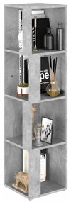 betonszürke szerelt fa sarokszekrény 33 x 33 x 132 cm
