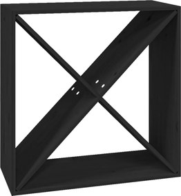 vidaXL fekete tömör fenyőfa borszekrény 62x25x62 cm