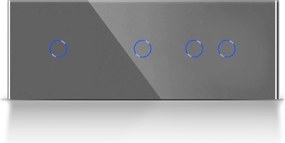 Érintőkapcsoló 1+1+2 Wifi Tripla Keret 4K Gombok Tuya Smart