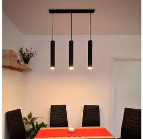 Helam LED Csillár zsinóron TUBA 3xGU10/4,8W/230V fekete W-L 1111/3 BK
