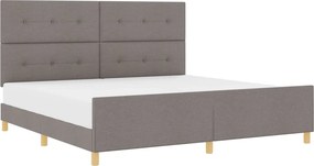 vidaXL Ágykeret fejtámlával Tópszínű 200 x 200 cm szövet