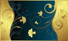 Fotótapéta flizelin Virágok legyező Art déco luxus 250x175 +ragasztó