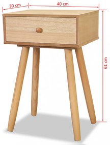 2 db barna, tömör fenyőfa éjjeliszekrény 40 x 30 x 61 cm