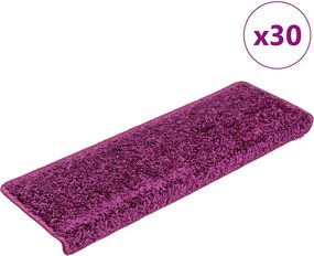 vidaXL 30 db lila lépcsőszőnyeg, téglalap alakú széllel, 65 x 21 x 4 cm