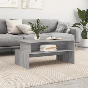 Szürke sonoma színű szerelt fa dohányzóasztal 90 x 55 x 42,5 cm