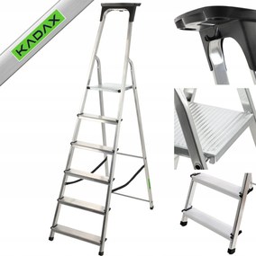 Háztartási Alumínium Létra 6 Fokozatban Összecsukható Polc 125kg Lengyel Termék