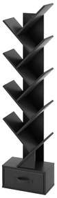 10 szintes könyvespolc, fekete