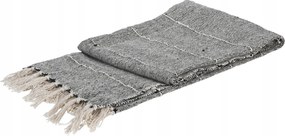 Szőtt pléd/terítő, 130x170cm, fekete