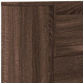 barna tölgy színű áthidalószekrény LED-ekkel 160x16,5x103,5 cm