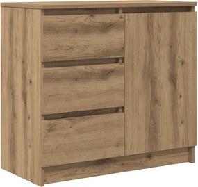 vidaXL kézműves tölgy szerelt fa tálalószekrény fiókos 71x35x65 cm