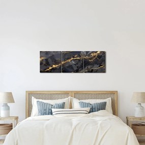Kép - Fekete - arany dekoráció (órával) (90x30 cm)