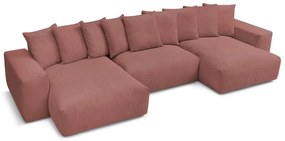 Világos rózsaszín kordbársony sarokkanapé Voltaire – Bobochic Paris