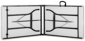 Casaria® Fehér összecsukható asztal - 183x76cm