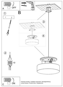 Fehér függőlámpa ø 45 cm Atis – Sollux