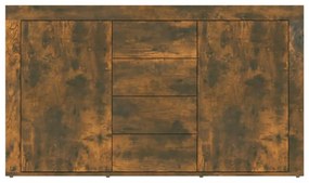 füstös tölgy színű szerelt fa tálalószekrény 120 x 36 x 69 cm