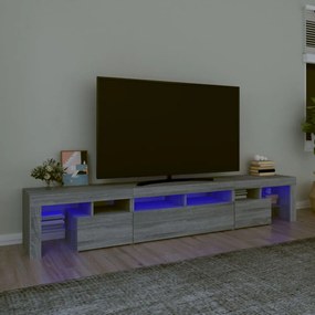 szürke sonoma színű TV-szekrény LED-lámpákkal 230x36,5x40 cm