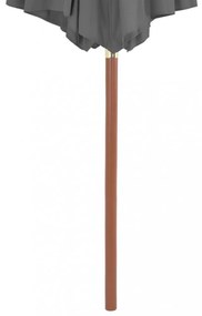 antracitszürke kültéri napernyő farúddal 300 cm