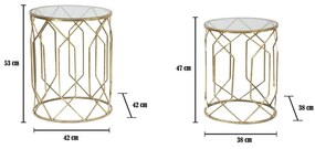 Kerek tárolóasztal szett üveg asztallappal, 2 db-os ø 42 cm Tunisi – Mauro Ferretti