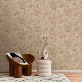 Decoprint Terra Nova Tropical Weave barna-bézs leveles texturált vlies tapéta – TN29081
