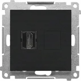 Simon 55 Hdmi aljzat szimpla fekete matt TGHDMI.01/149
