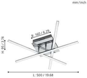 Eglo 95567 - LED Mennyezeti lámpa LASANA 1 LED/13,2W/230V