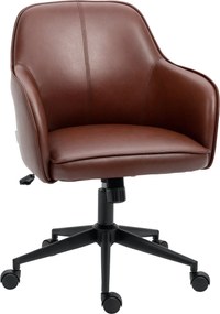 Vinsetto Irodai Szék Dönthető Funkcióval, Kerekekkel, Műbőr Íróasztali Szék, 83-91 cm Magasságban Állítható Forgószék, Maximális 120 kg Terhelhetőség,
