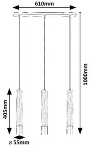 Rabalux 72133 - BRAULIA 3xGU10/50W/230V függeszték, bükk