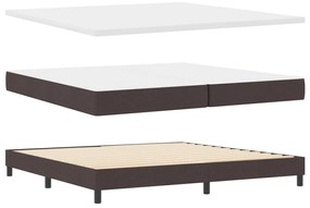 vidaXL Boxspring Ágy Mattal Sötétbarna 200x200 cm Szövet