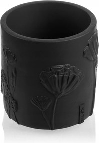 Virágtartó Flower Deco Black Matt Poli 13 cm Kerek