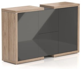 Lineart közepes szekrény 191,2 x 50 x 118 cm, világos szil / antracit